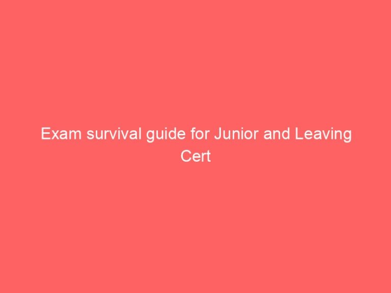 Exam survival guide for Junior and Leaving Cert students and parents