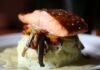 MI Burren Hot Smoked Salmon on a bed of Colcannon with Stir Fried vegetables