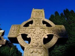 icp Close up of Celtic High Cross at Monasterboice Co Web Size