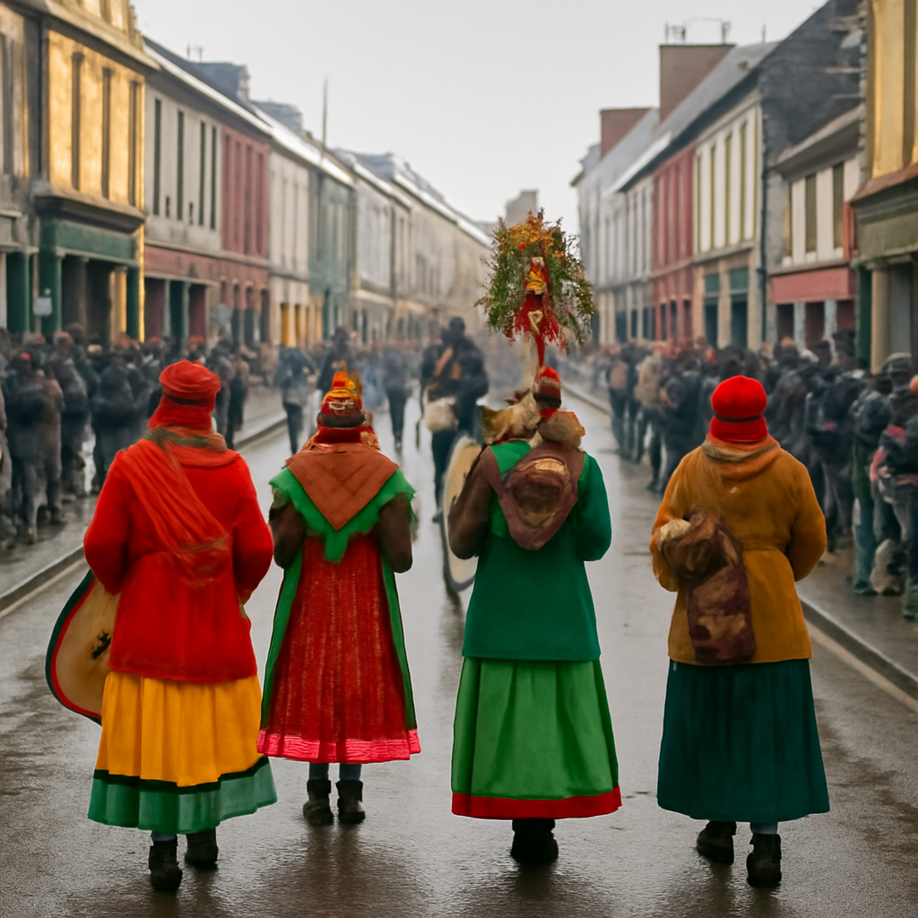 Photo: dailydigest.ie Experiencing the Wren Boys at Listowel's Harvest Festival
